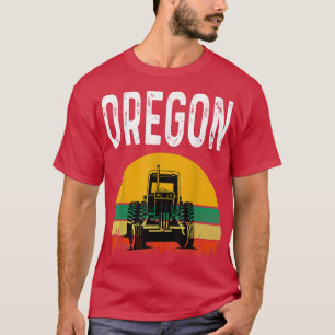 Oregon Farmer Wheat Farming Tractor Lover Retro Su T-Shirt