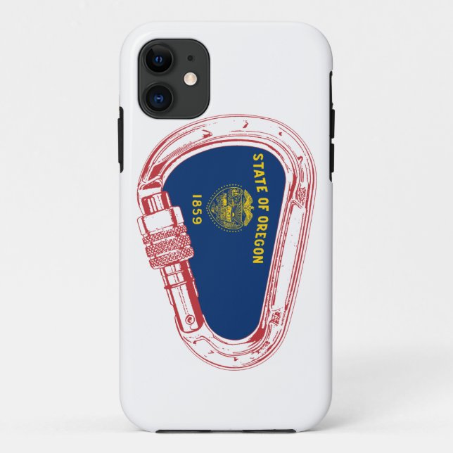 Oregon Flag Climbing Carabiner Case-Mate iPhone Case (Back)
