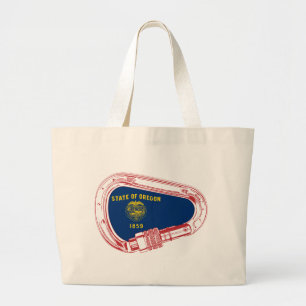 Oregon Flag Climbing Carabiner Large Tote Bag