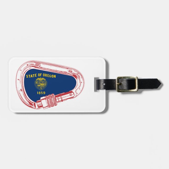 Oregon Flag Climbing Carabiner Luggage Tag (Front Horizontal)