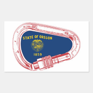 Oregon Flag Climbing Carabiner Rectangular Sticker