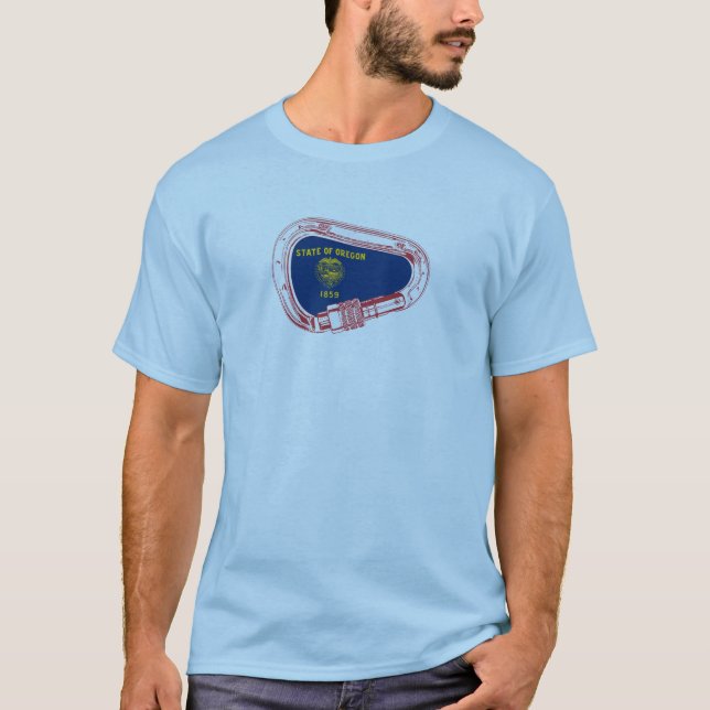 Oregon Flag Climbing Carabiner T-Shirt (Front)
