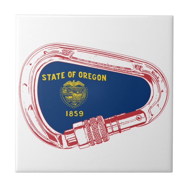 Oregon Flag Climbing Carabiner Tile (Front)