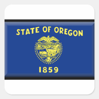 Oregon flag square sticker
