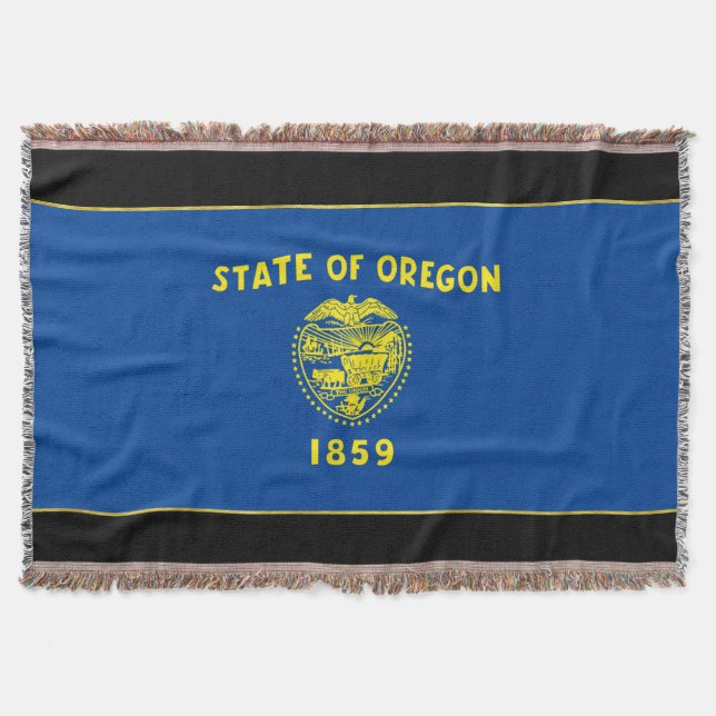 Oregon flag throw blanket (Front)
