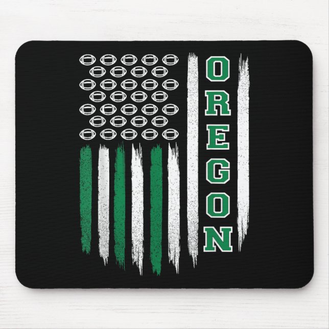 Oregon Flag Usa College Font Design For Men Women  Mouse Mat (Front)