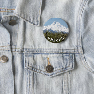 Oregon Fruit Orchards and Mount Hood 6 Cm Round Badge
