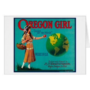 Oregon Girl Apple Crate LabelElgin, OR