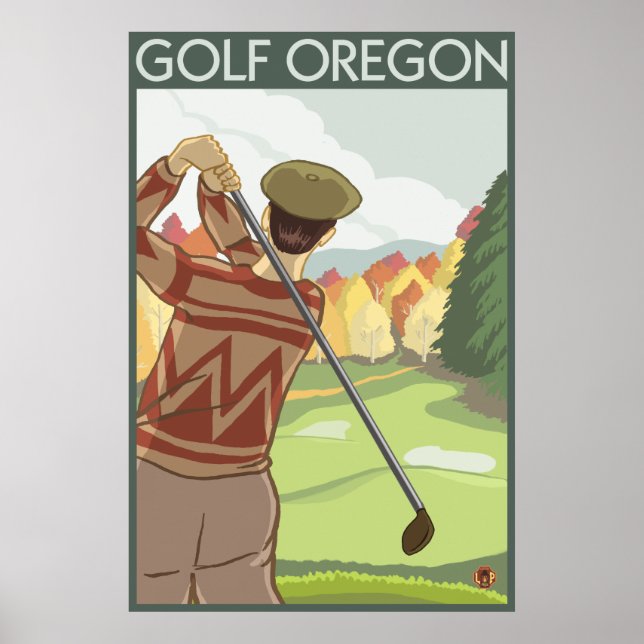 Oregon - Golf Scene Poster (Front)