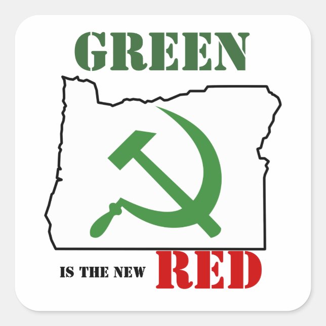 Oregon - green is the new red square sticker (Front)