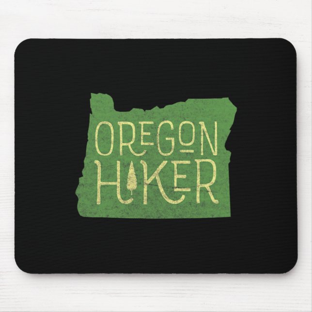 Oregon Hiker Outdoors Clic Retro Hiking Adventure  Mouse Mat (Front)