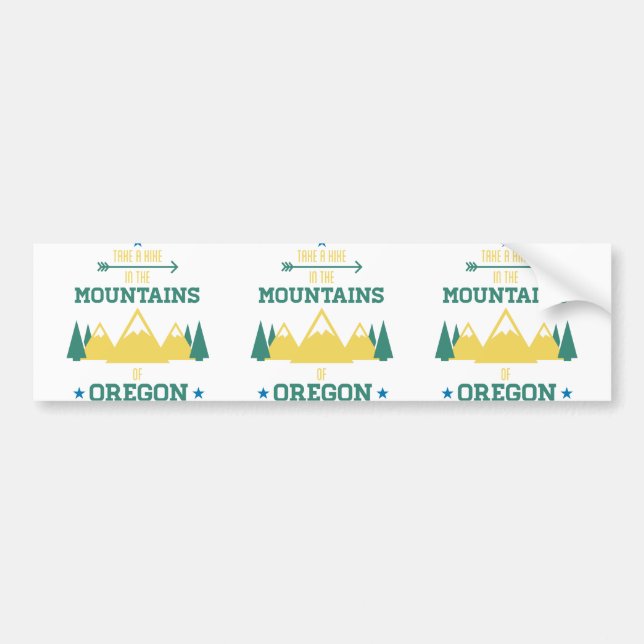 Oregon Hiking and Camping Bumper Sticker (Front)