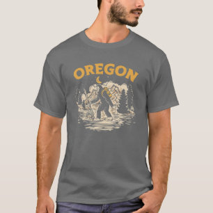 Oregon Hiking Bigfoot Nighttime Stroll Mountains T-Shirt