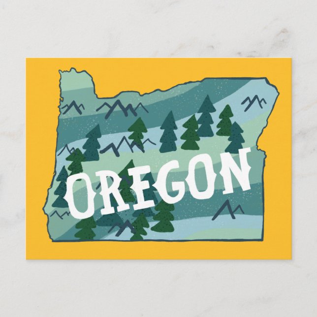 Oregon Illustrated Map Postcard (Front)