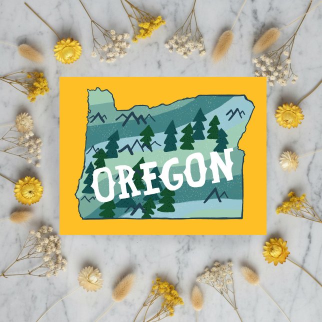 Oregon Illustrated Map Postcard (Oregon Illustrated Map Postcard
)