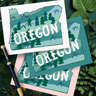 Oregon Illustrated Map Postcard