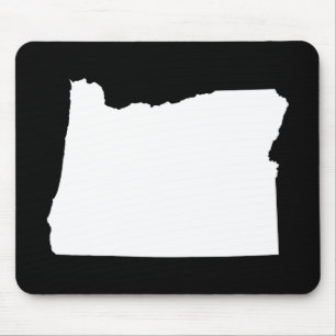 Oregon in White and Black Mouse Mat