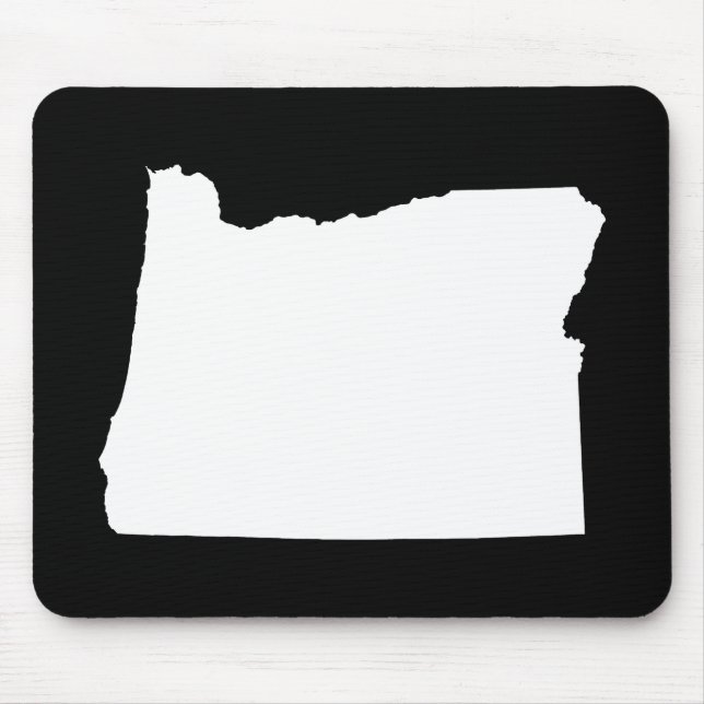 Oregon in White and Black Mouse Mat (Front)