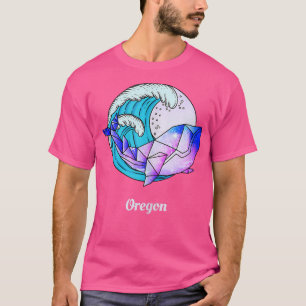 Oregon Japanese Paint Geometric Orca Killer Whale T-Shirt