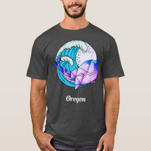 Oregon Japanese Paint Geometric Orca Killer Whale T-Shirt