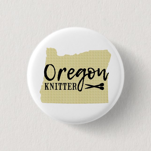 Oregon Knitter Black + Gold Crafts 3 Cm Round Badge (Front)
