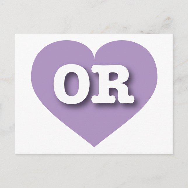 Oregon Lavender Heart - I love OR Postcard (Front)