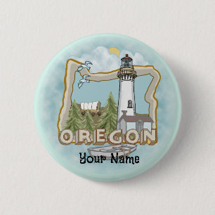 Oregon Lighthouse 6 Cm Round Badge