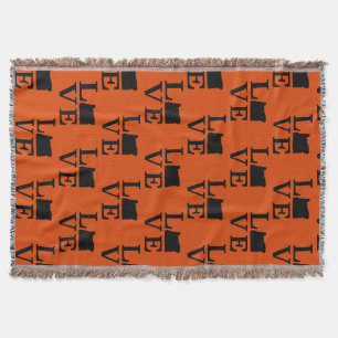 Oregon LOVE Black Throw Blanket
