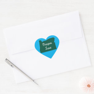 Oregon LOVE Rope Green Heart Sticker