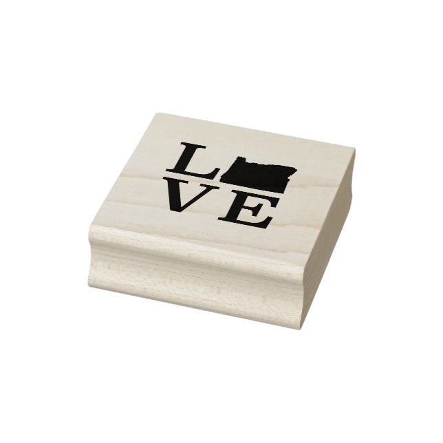 Oregon LOVE State Black Rubber Stamp (Stamp)