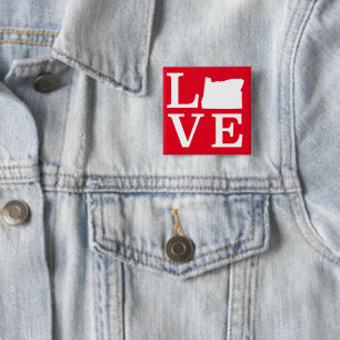 Oregon LOVE White 15 Cm Square Badge