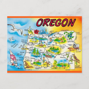 Oregon Map Postcard