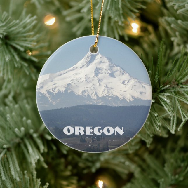 Oregon Mount Hood Mountain Holiday Ceramic Tree Decoration (Tree)