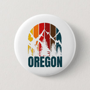 Oregon Mountains Retro Vintage 6 Cm Round Badge