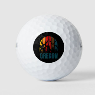 Oregon Mountains Retro Vintage Golf Balls