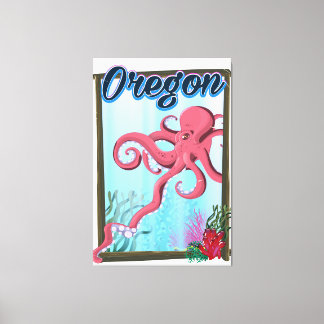 Oregon Octopus travel poster. Canvas Print