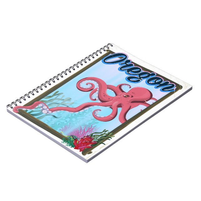 Oregon Octopus travel poster. Notebook (Left Side)