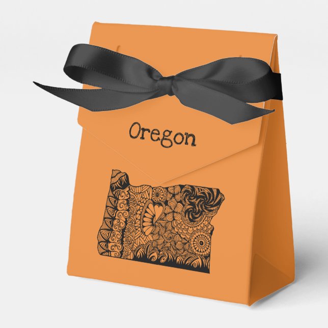 Oregon Orange Tent Style Favour Box (Front Side)