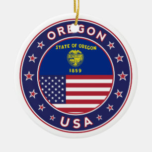 Oregon, Oregon sticker, phone case, tote bag Ceramic Tree Decoration