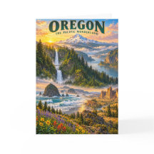 Oregon Pacific Wonderland Scenic Travel Poster