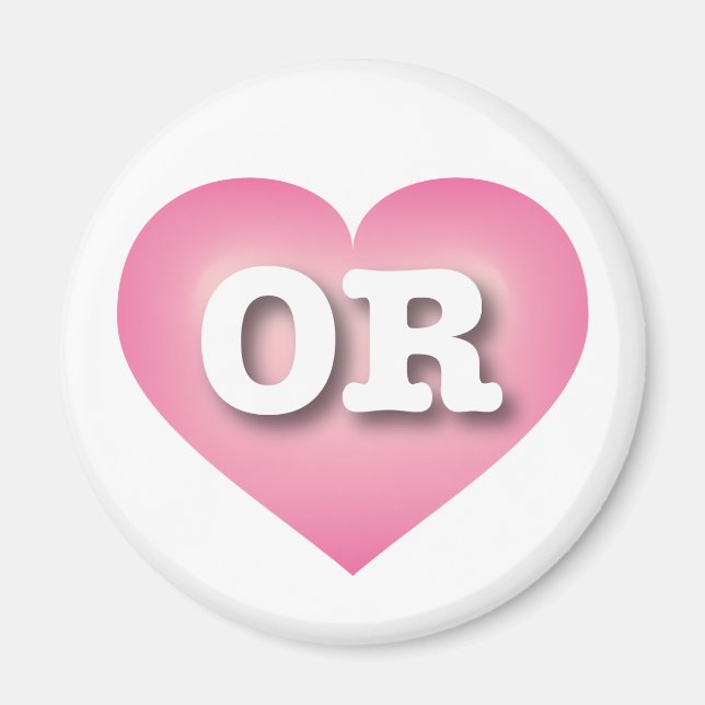Oregon Pink Fade Heart - I love OR Magnet (Front)