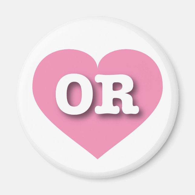 Oregon Pink Heart - I love OR Magnet (Front)