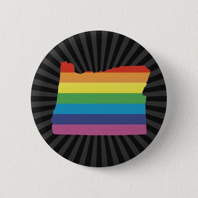 oregon pride. 6 cm round badge (Front)