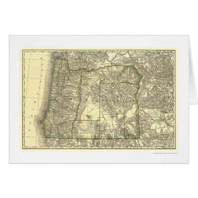 Oregon Railroad Map 1876 (Front Horizontal)