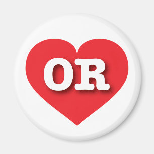 Oregon Red Heart - I love OR Magnet