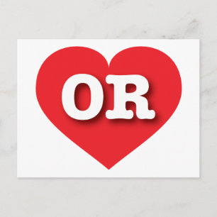 Oregon Red Heart - I love OR Postcard