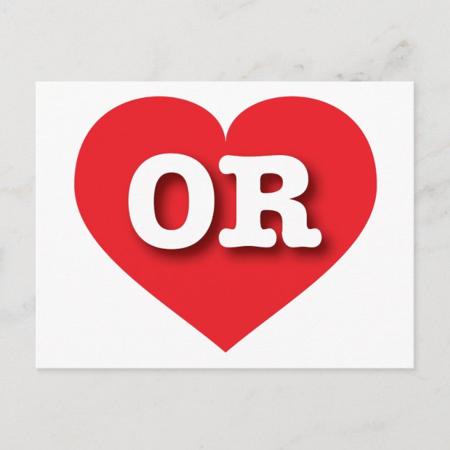Oregon Red Heart - I love OR Postcard (Front)