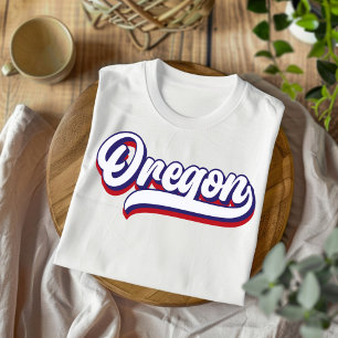 Oregon Red White and Blue Vintage Script T-Shirt