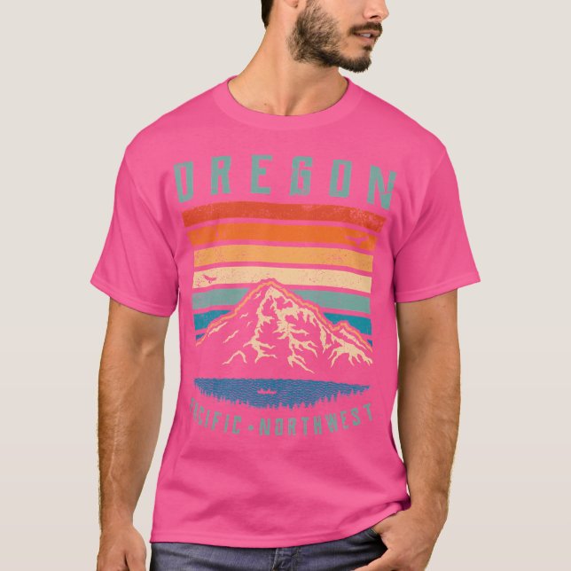 Oregon Retro Mountains T-Shirt (Front)