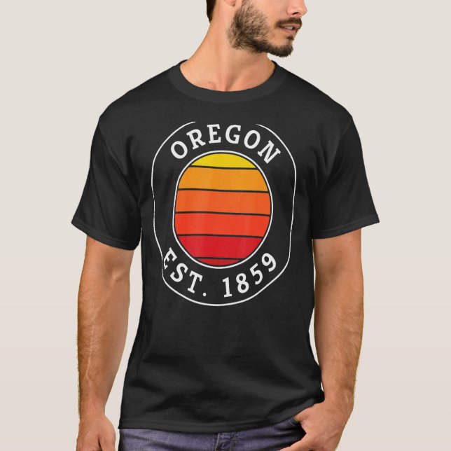 Oregon Retro Sunset Graphic T-Shirt (Front)